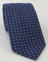 White on Midnight Blue Mogador Pin Dot Tie MGPDT-1